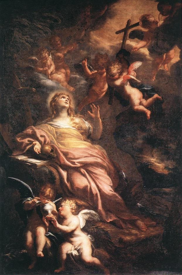 Unknown Magdalene in the Desert by Domenico Piola 1674